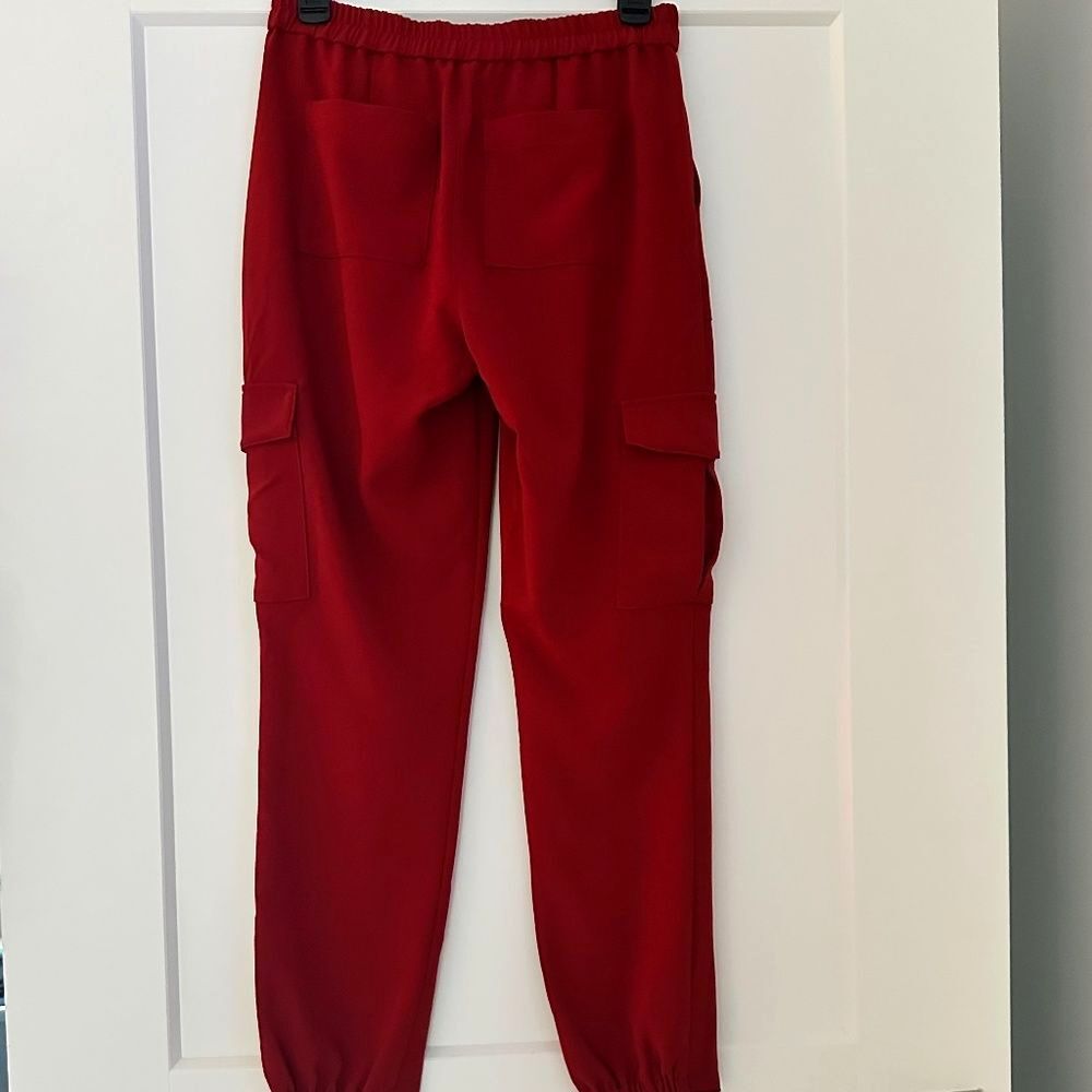 THEORY Amazing Brick Red Cargo Jogger Pants Sz 2 NWT $325!! - Picture 3 of 3